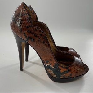 Lulu Townsend snakeskin  heels